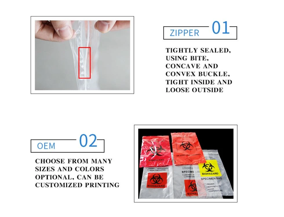 Ziplock LDPE Biohazard Specimen Collection Bags Ziplock LDPE Biohazard Specimen Collection Bags